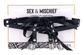 Laced Up Adjustable Garters for Thighs 18 to 26 Inches Hosiery
